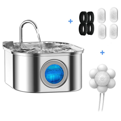 Stainless Steel Pet Water Feeder Auto Cat Fountain Smart Dog Water Dispenser