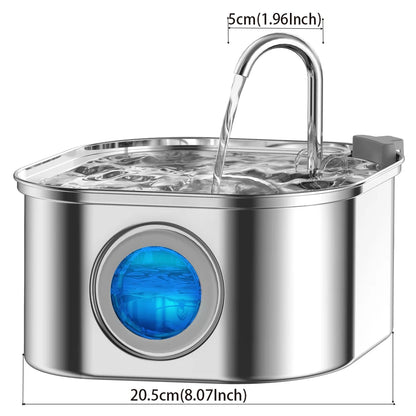 Stainless Steel Pet Water Feeder Auto Cat Fountain Smart Dog Water Dispenser
