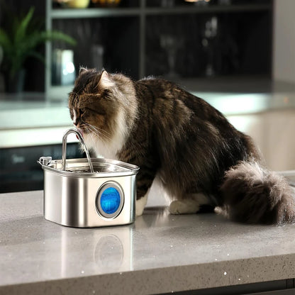 Stainless Steel Pet Water Feeder Auto Cat Fountain Smart Dog Water Dispenser