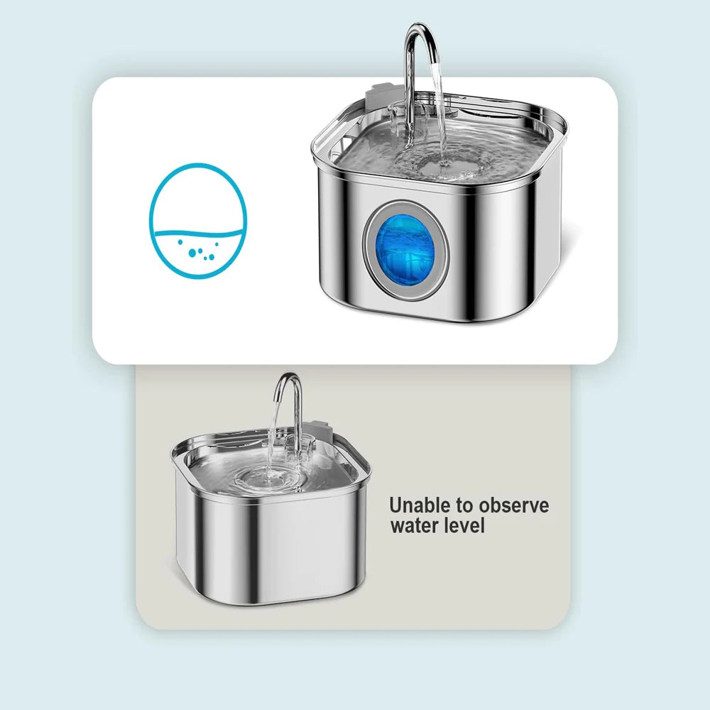 Stainless Steel Pet Water Feeder Auto Cat Fountain Smart Dog Water Dispenser